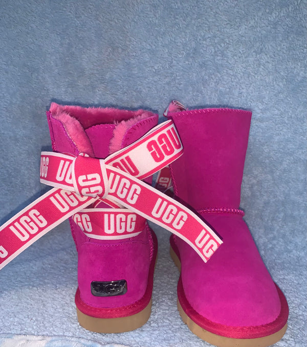 Hot Pink Printed Bow Ugg Boot